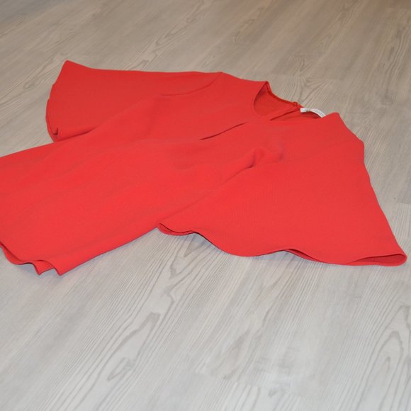 Zara business casual Top Red color with wide sleeves- XS - Picture 4 of 8